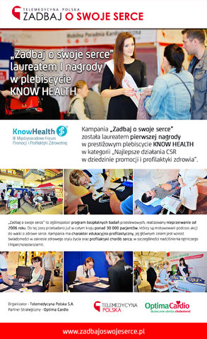 Kampania „Zadbaj o swoje serce” zdobywcą I nagrody w plebiscycie „Know Health”